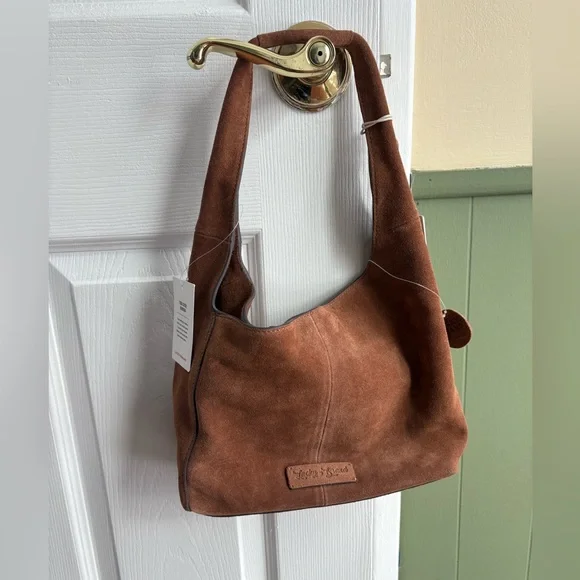 Lucky Brand Classic Brown Suede Shoulder Bag NWT - Picture 2 of 11